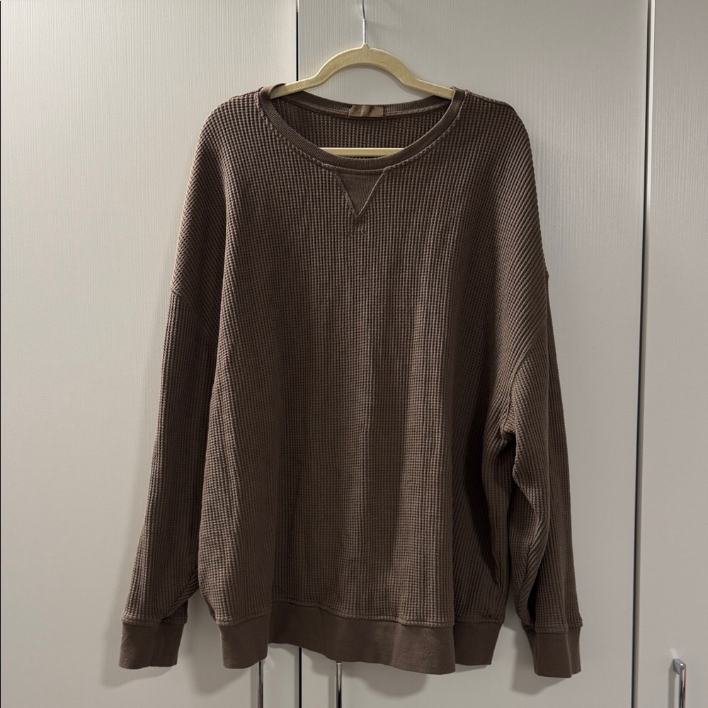 Nuuds Brown Crewneck Sweater Women’s XXXL Cozy Oversized Neutral